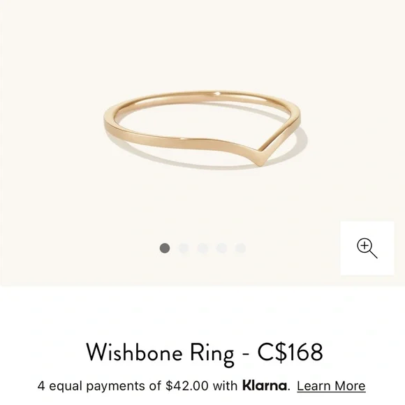 Mejuri wishbone 14k gold stacker ring